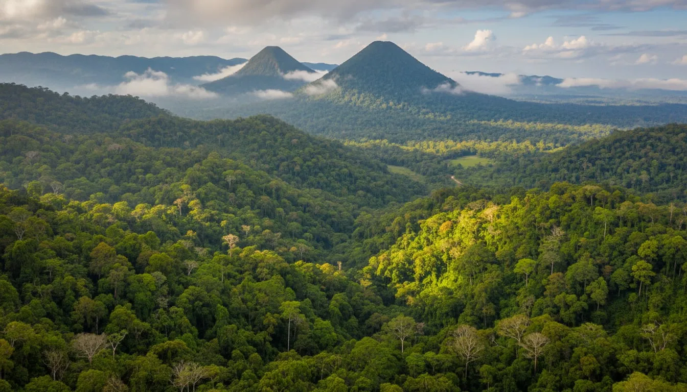 Los Tuxtlas biosphere reserve volcanic rainforest hills in Veracruz Mexico