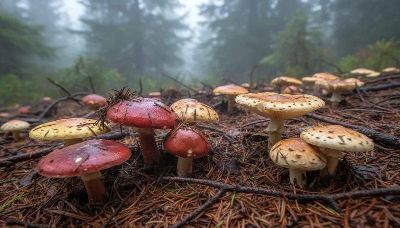Wild mushrooms gathered near Cuajimoloyas during the rainy season