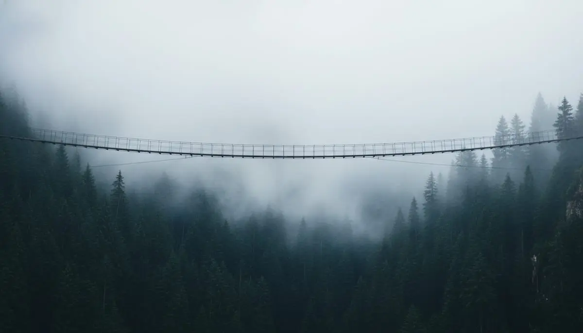 Crossing the Puente Colgante Cuajimoloyas (Suspension Bridge)