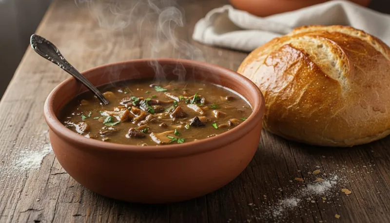 Oaxacan Mushroom Soup and Bread