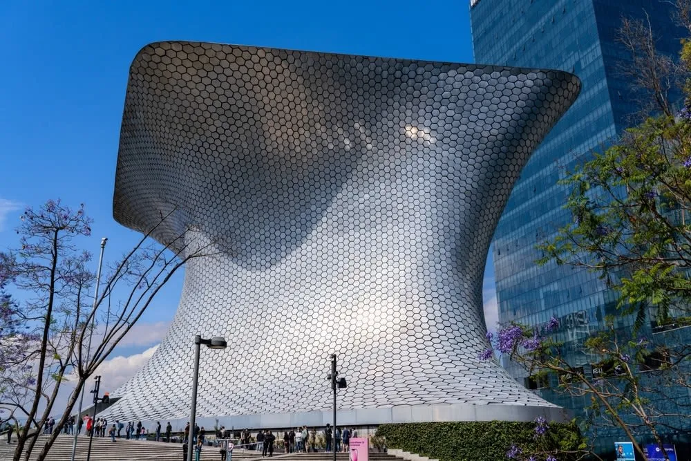 Silver Soumaya Museum building at Plaza Carso in Mexico City