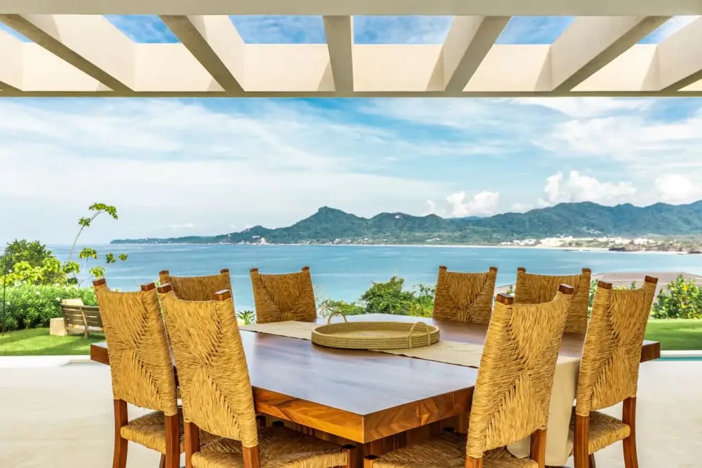 Punta Mita luxury villa terrace with pool and Pacific coast views