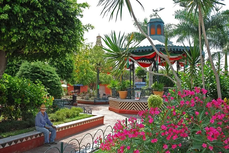 Ajijic plaza kiosk during a calm November trip