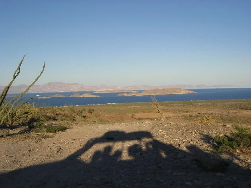 Calm Sea of Cortez water and desert islands off Bahia de Los Angeles