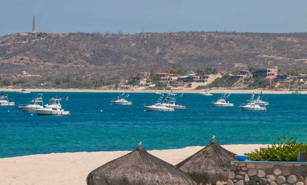 Fishing boats and clear water along the Los Barriles coast