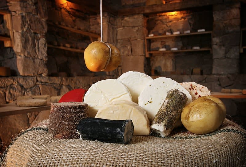 Queso menonita and artisan cheeses from Bernal, Querétaro — the town's most famous export, available in every tianguis in the region