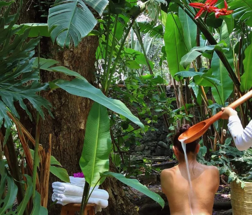 Amomoxtli Tepoztlan spa cabin set among lush gardens below the Morelos mountains
