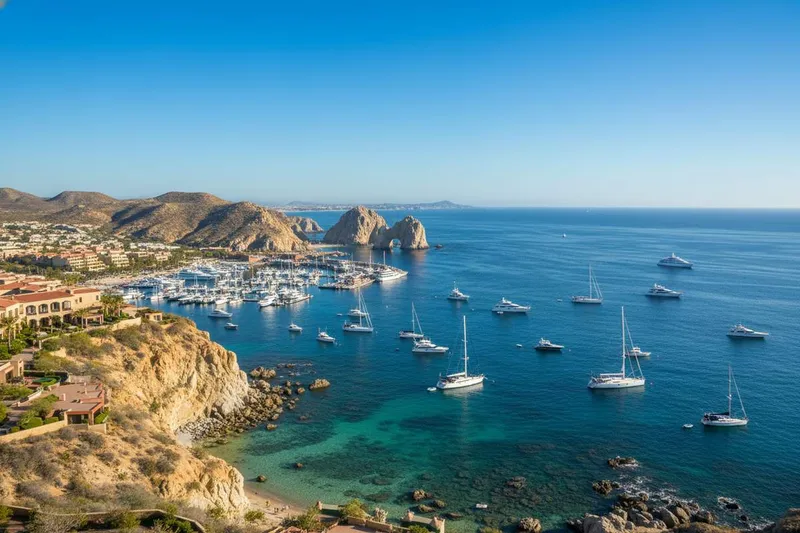 El Arco and tour boats off the Cabo San Lucas coast