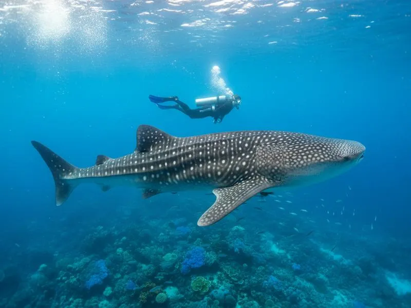 Aerial view of Isla Mujeres during clear April dry-season weather