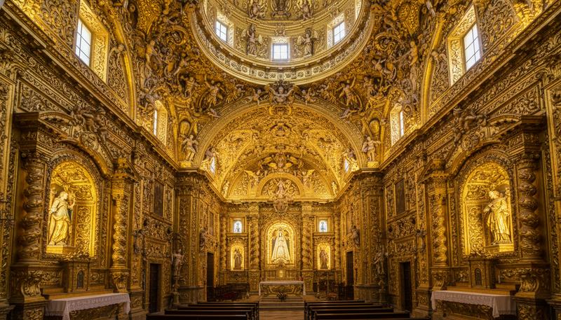 Capilla del Rosario in Puebla's Santo Domingo church — near the Zócalo, a 10-minute Uber from CAPU terminal