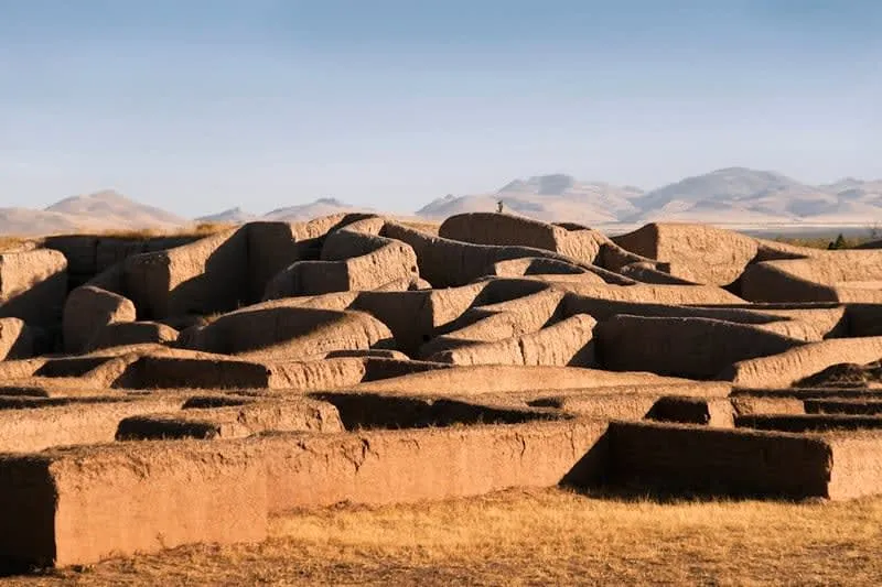 Paquime Casas Grandes archaeological site in Chihuahua during a dry October northern route
