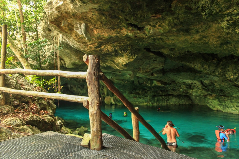 Cenote Dos Ojos near Tulum — often combined with a Cozumel snorkel trip for a full Caribbean week