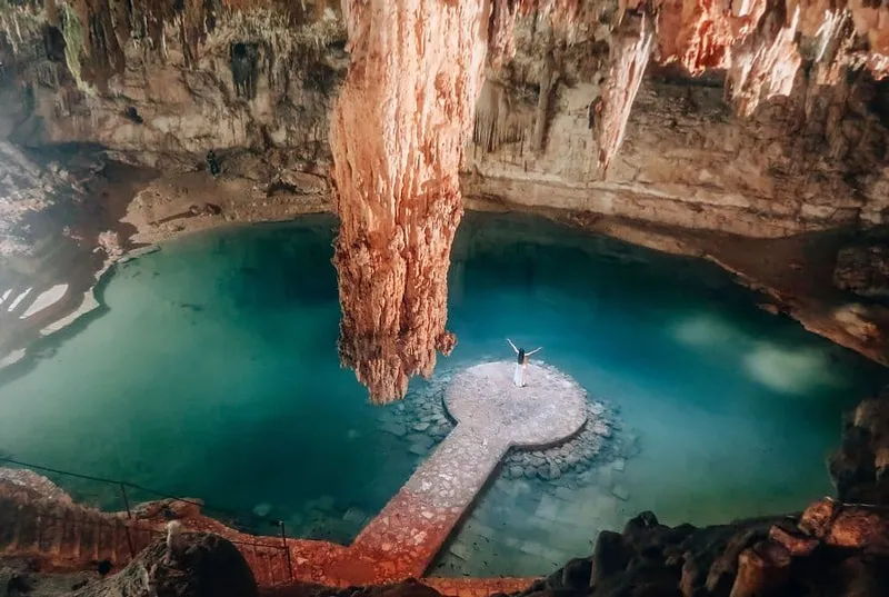 Cenote Suytun near Valladolid during a warm December Yucatán trip