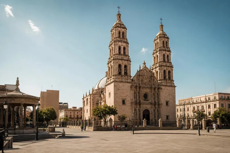 Chihuahua City cathedral in clear April dry-season light