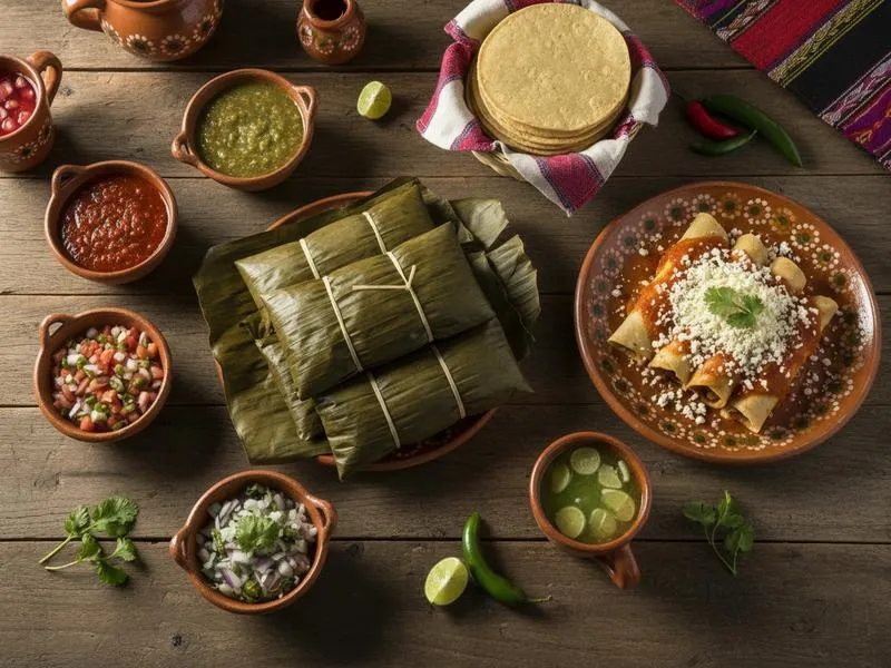 Casual Ciudad Valles dinner table with regional Huasteca dishes
