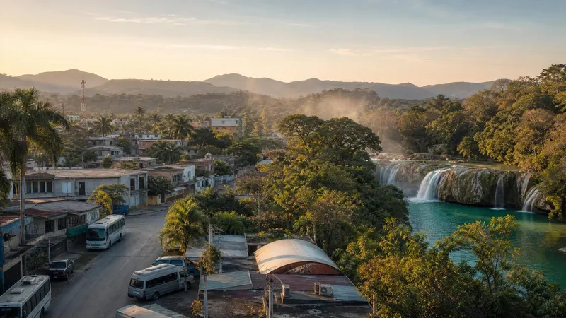 Ciudad Valles skyline and Huasteca countryside under bright late dry-season light