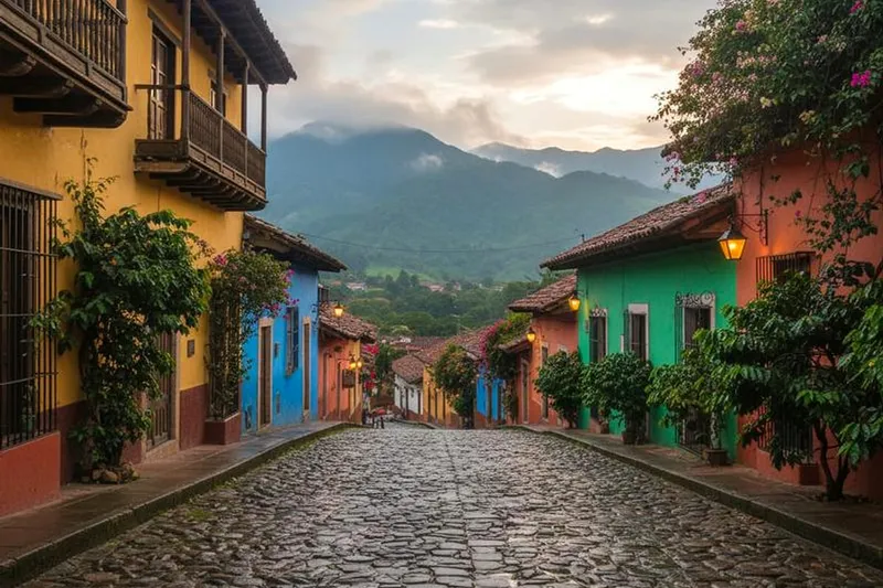 Rain-washed coffee hills and tiled rooftops around Coatepec in the Veracruz highlands
