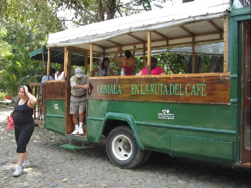 Coffee route outside Colima with August greenery and a quiet rural road after morning rain