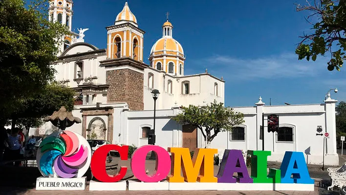 La Campana archaeological zone Colima Mexico with pyramid structures and ballcourt from pre-Hispanic western Mexico culture