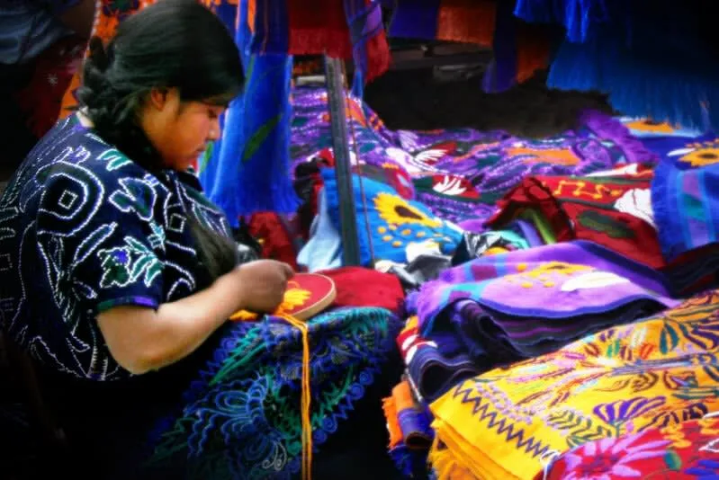Tojolabal textiles and handmade crafts sold in Comitán