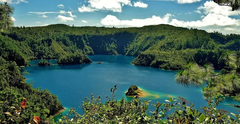 Blue lakes and forest at Lagunas de Montebello National Park