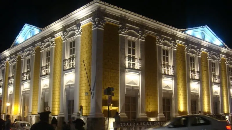 Junchavin Theater's neoclassical facade on First Street South