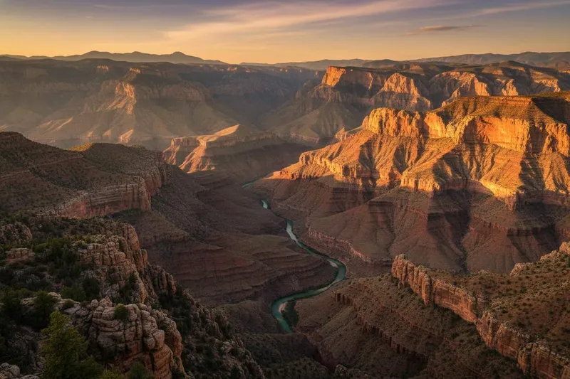 Copper Canyon cliffs in clear January winter light from Chihuahua