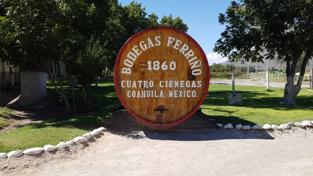 Bodegas Ferrino wine bottles from the Cuatro Cienegas wine tradition