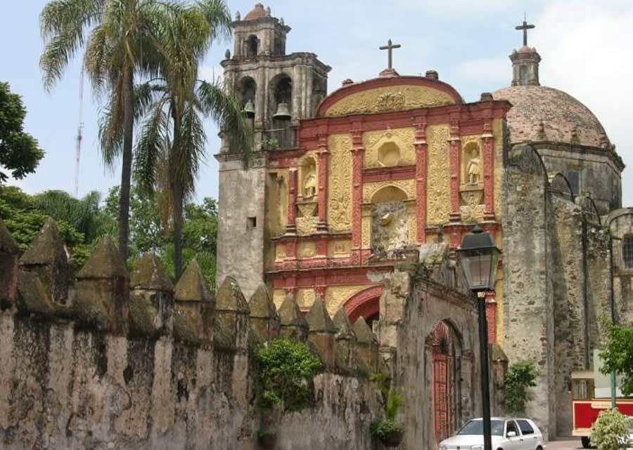 Cuernavaca Cathedral — one of the oldest cathedrals in the Americas, begun in 1529 on an Aztec ceremonial platform