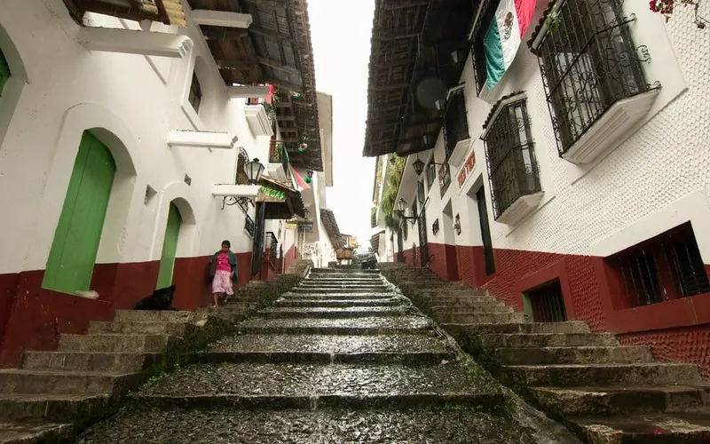 Cuetzalan coffee country in November with green Sierra Norte hills