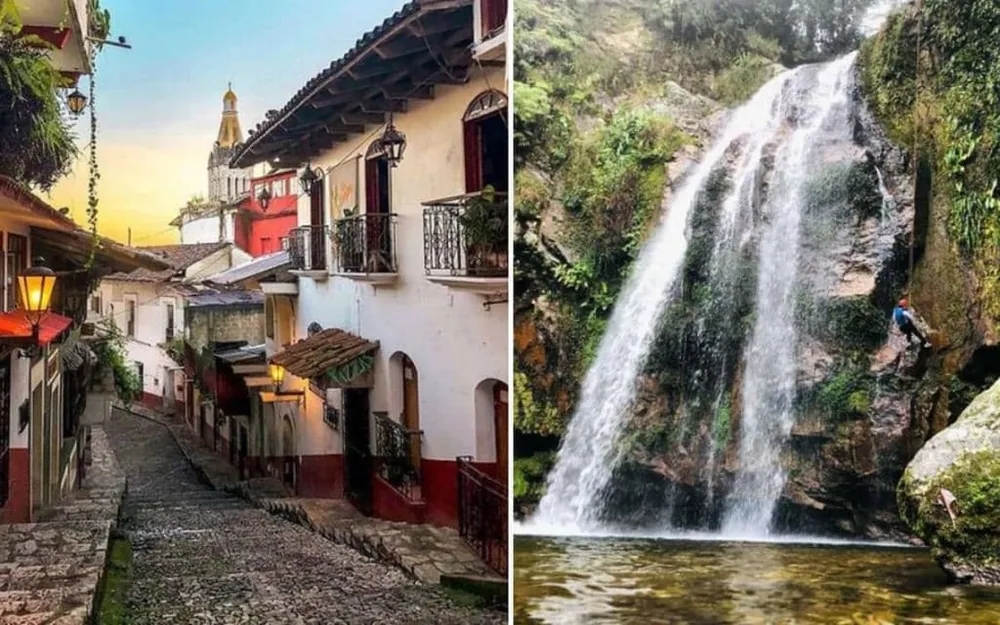 Yohualichan archaeological ruins near Cuetzalan Puebla with stepped pyramids in the cloud forest