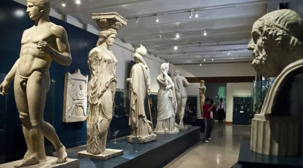 Exhibition hall inside the National Museum of Cultures in Mexico City