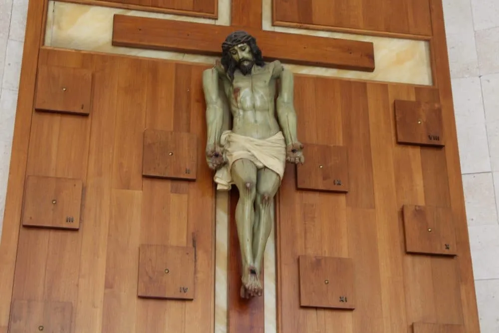 Cristo de la Barra monument in Barra de Navidad — white Christ statue overlooking the Pacific, built after the 1959 Cyclone