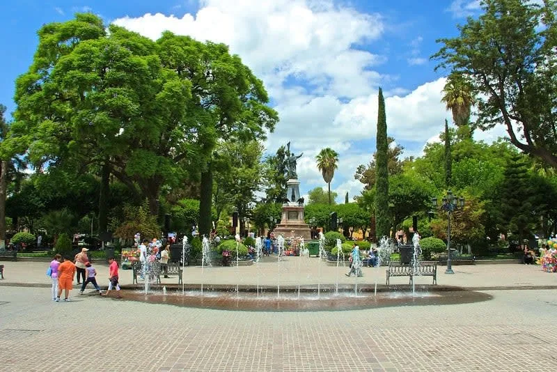 Dolores Hidalgo main square, an easy October day trip from Guanajuato City