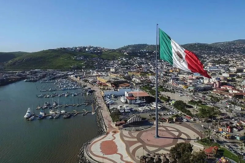 Dry August coastline near Ensenada with Pacific surf and Baja hills