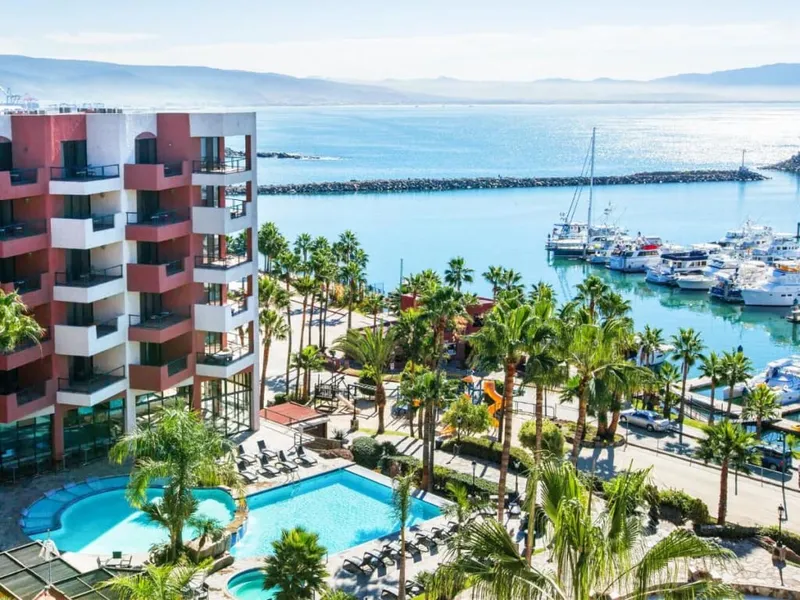 Hotel buildings near the Ensenada marina and waterfront