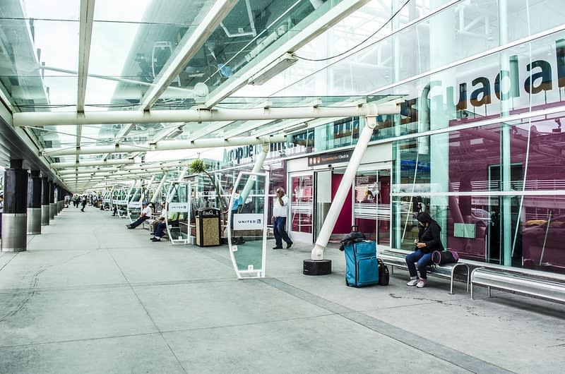 Guadalajara International Airport GDL — Terminal A and Terminal B connected by covered walkway, serving 16+ million passengers annually