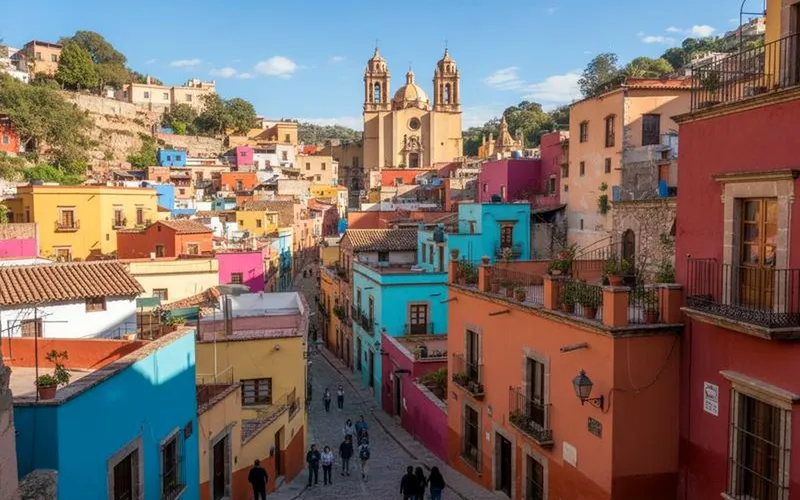 Guanajuato in March with colorful hillside houses, dry weather, and spring city-trip planning