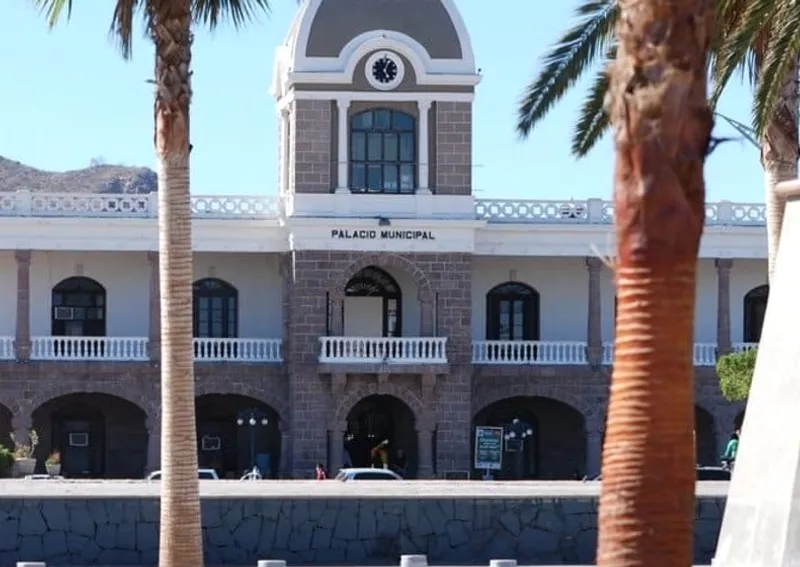 Historic Guaymas streets and church area during a short April morning stop