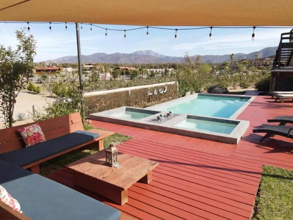 Luna del Valle Boutique Hotel vineyard views and wellness facilities in Baja California