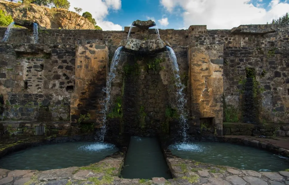 San Juan Hueyapan hacienda courtyard and greenery