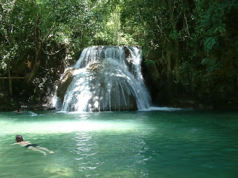 Waterfall excursion near Huatulco during a November Oaxaca coast trip after rainy season