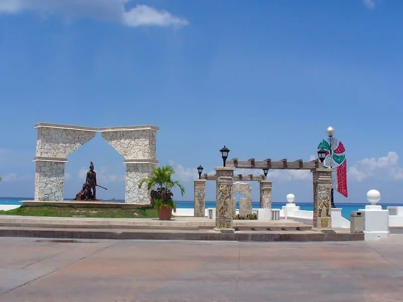 Cozumel waterfront with turquoise Caribbean water