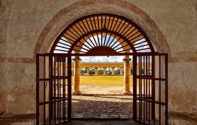 Convento de San Antonio de Padua in Izamal Yucatán with its enormous ochre atrium — site of major Semana Santa pilgrimage
