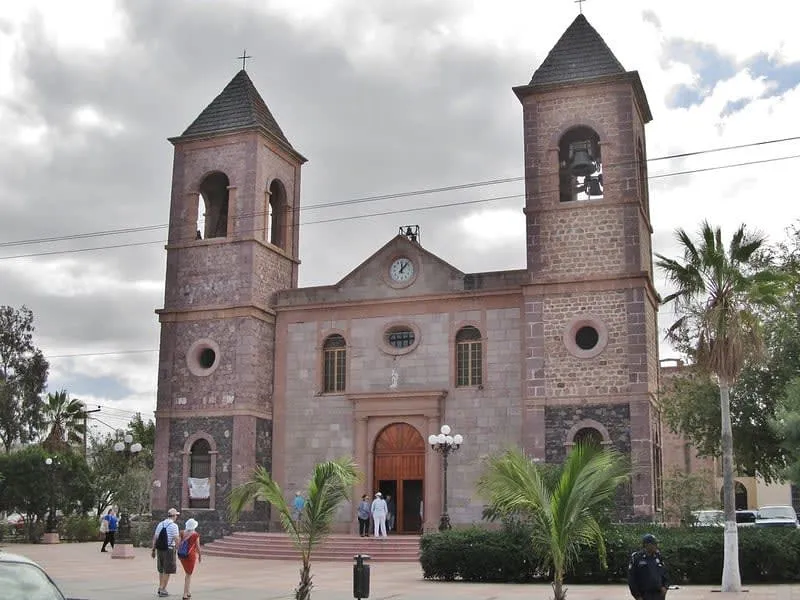 Twin towers of La Paz Cathedral above the historic center