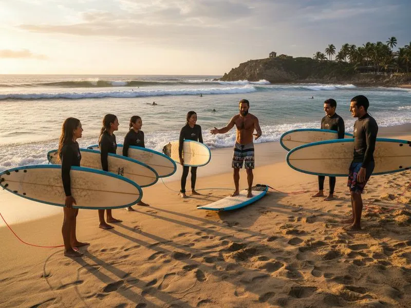 La Punta surf lesson in Puerto Escondido during March dry season