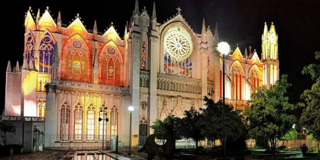 Gothic facade of the Expiatory Temple of the Sacred Heart