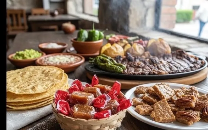 Regional sweets and northern food served during a February stop in Linares Nuevo Leon
