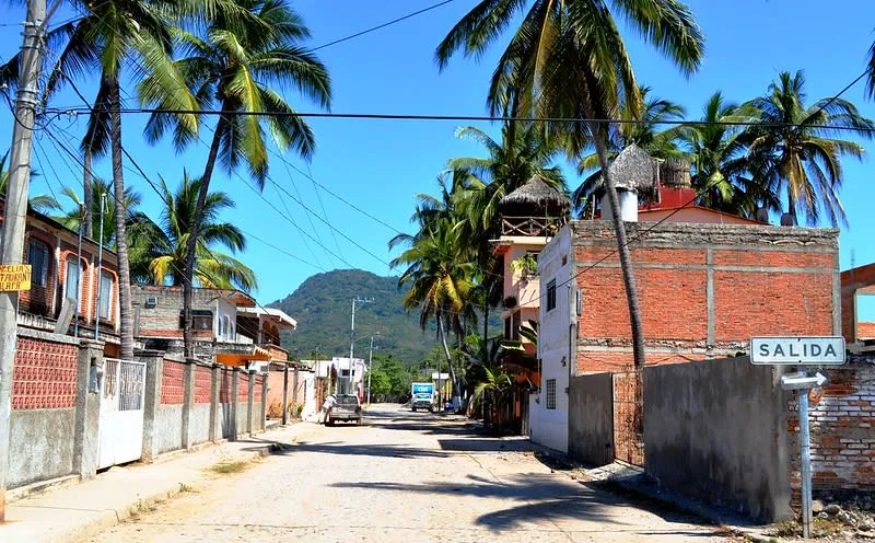 Colorful Lo de Marcos street scene near the Nayarit coast