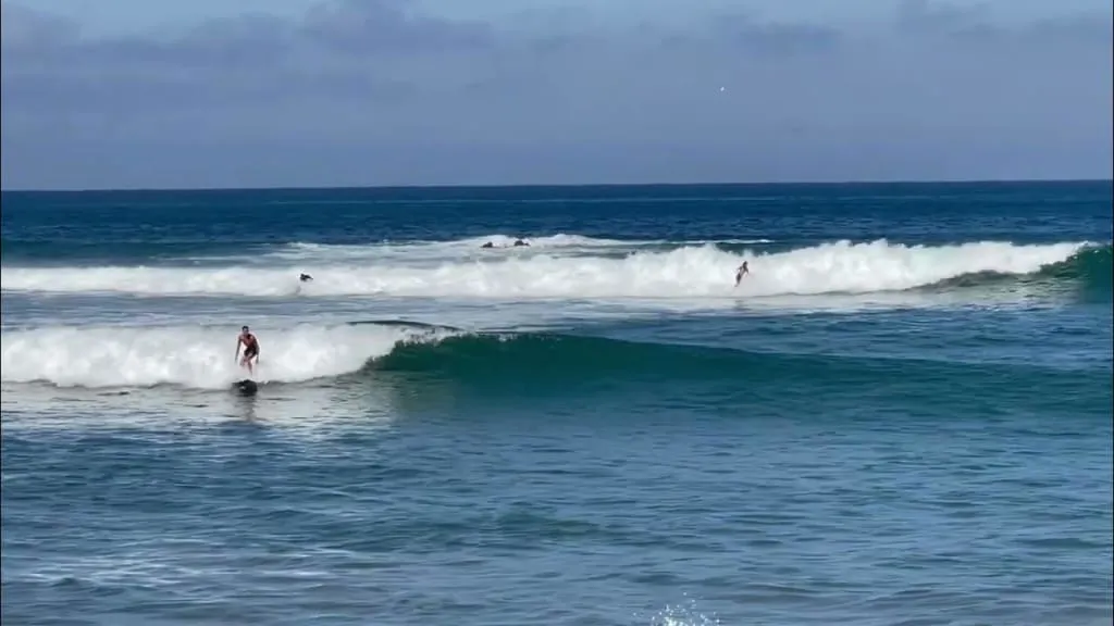 Small waves rolling toward Lo de Marcos beach on the Riviera Nayarit